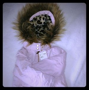 BRAND NEW little girls pink h&m winter jacket